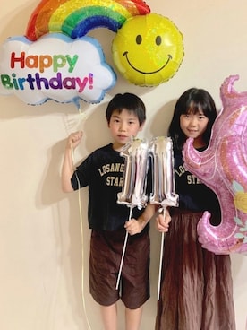 「CIAOPANIC TYPY（チャオパニックティピー）の【ママとおそろい】indiaボイルスカウチョ（その他パンツ）」を使った、R♡Sさん（キッズ・135cm）の夏コーディネート