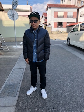 「Levi's（リーバイス）のアイテム（ダウンジャケット/コート）」を使った、中野潤一さん（メンズ・165cm）の冬コーディネート