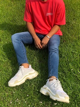 「ANDERSSON BELL（アンダースンベル）のアイテム（Tシャツ/カットソー）」を使った、eiseiiwamiさん（メンズ・175cm）の夏コーディネート