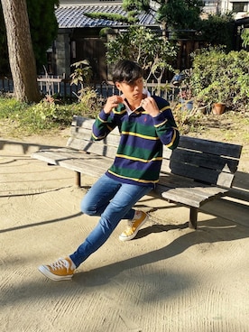 「アイテム（レッグウェア）」を使った、eiseiiwamiさん（メンズ・175cm・20代）の秋コーディネート