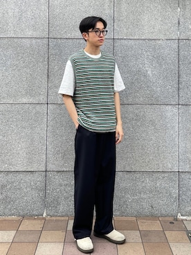 「ANDERSSON BELL（アンダースンベル）のアイテム（トップス）」を使った、PAKUさん（メンズ・173cm）の春コーディネート