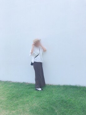 「ゆったりシルエット」｜「アイテム（帽子）」を使った、R__Sさん（レディース・160cm）の夏コーディネート
