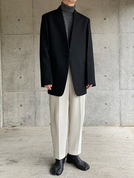 Jil Sander ジルサンダー のノーカラージャケットを使ったメンズ人気ファッションコーディネート Wear