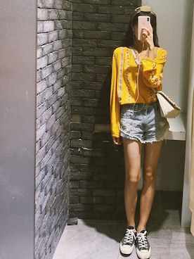 「Ungrid（アングリッド）のアイテム（その他トップス）」を使った、YNさん（レディース・168cm）の夏コーディネート