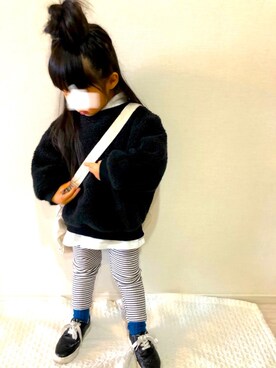 「PEEP ZOOMのアイテム」を使った、chrさん（キッズ・90cm）の冬コーディネート