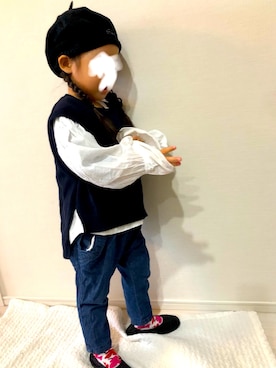 「PEEP ZOOMのアイテム」を使った、chrさん（キッズ・90cm）の冬コーディネート