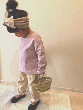 「PEEP ZOOMのアイテム」を使った、chrさん（キッズ・90cm）の春コーディネート
