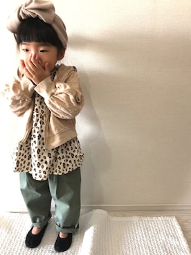 「PEEP ZOOMのアイテム」を使った、chrさん（キッズ・90cm）の春コーディネート