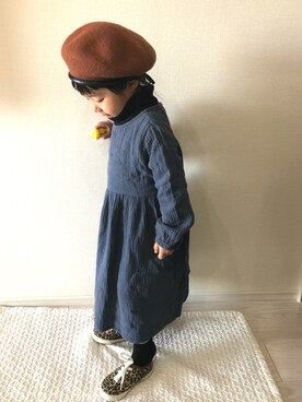 「CIAOPANIC TYPY（チャオパニックティピー）のアイテム（ハンチング/ベレー帽）」を使った、chrさん（キッズ・90cm）の春コーディネート