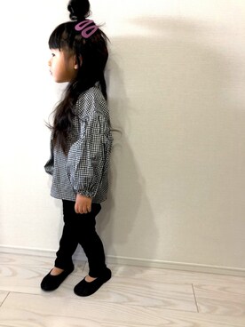 「PEEP ZOOMのアイテム」を使った、chrさん（キッズ・90cm）の春コーディネート