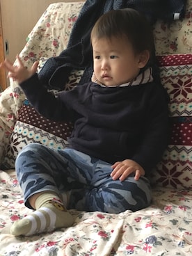 「SOLBOIS（ソルボワ）のアイテム」を使った、HARU‎🐾さん（キッズ・80cm）の冬コーディネート