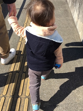 「しまむら（シマムラ）のアイテム（その他アウター）」を使った、HARU‎🐾さん（キッズ・80cm）の冬コーディネート