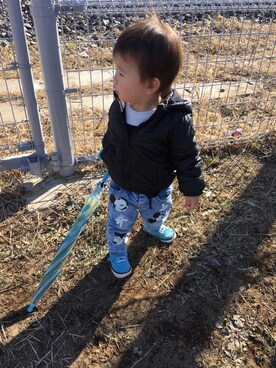 「ZARA KIDS」｜「アイテム（ブルゾン）」を使った、HARU‎🐾さん（キッズ・80cm）の冬コーディネート