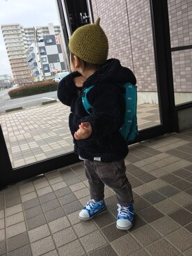 「AZUL by moussy（アズールバイマウジー）のアイテム（ジャケット/アウター）」を使った、HARU‎🐾さん（キッズ・80cm）の冬コーディネート