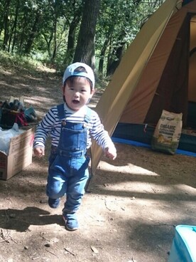 「ＧＷ」｜「アイテム（オールインワン・サロペット）」を使った、HARU‎🐾さん（キッズ・80cm）の春コーディネート