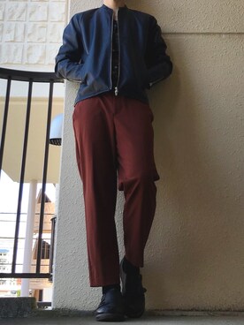 「URBAN RESEARCH Sonny Label（アーバンリサーチサニーレーベル）のアイテム（ライダースジャケット）」を使った、Shibuさん（メンズ・177cm）の秋コーディネート