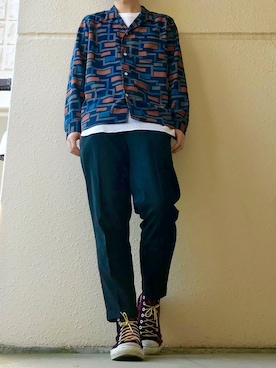 「SHIPS JET BLUE（シップスジェットブルー）のアイテム（Tシャツ/カットソー）」を使った、Shibuさん（メンズ・177cm）の秋コーディネート