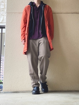 「アイテム（ステンカラーコート）」を使った、Shibuさん（メンズ・177cm・20代）の秋コーディネート