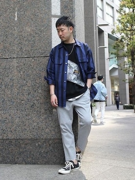 「Journal Standard TRISECT（トライセクト）のアイテム（パンツ）」を使った、大木さん（メンズ・171cm）の春コーディネート
