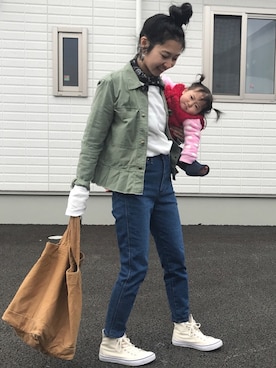 「Wrangler」｜「アイテム（その他アウター）」を使った、yukariさん（レディース・168cm）の冬コーディネート