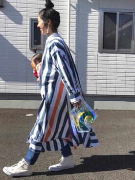 「Rodeo Crowns（ロデオクラウンズ）のアイテム（シャツワンピース）」を使った、yukariさん（レディース・168cm）の冬コーディネート