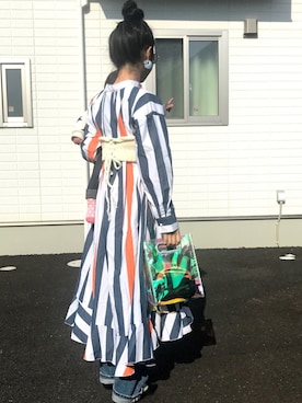 「Rodeo Crowns（ロデオクラウンズ）のアイテム（シャツワンピース）」を使った、yukariさん（レディース・168cm）の春コーディネート