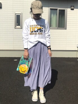 yukariさんの「マイクロシフォン ギャザースカート_#」を使ったコーディネート