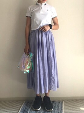 yukariさんの「マイクロシフォン ギャザースカート_#」を使ったコーディネート