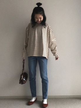 「zozoデニム」｜「アイテム（バレエシューズ）」を使った、yukariさん（レディース・168cm）の冬コーディネート