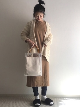 「zozoデニム」｜「アイテム（ワンピース/ドレス）」を使った、yukariさん（レディース・168cm）の冬コーディネート