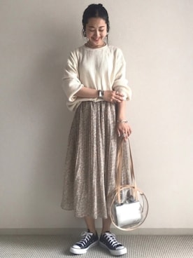 「ラウンドバッグ」｜「アイテム（アクセサリー）」を使った、yukariさん（レディース・168cm）の春コーディネート
