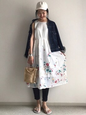 「ZOZO（ゾゾ）のスリムテーパードデニムパンツ［WOMEN］（デニムパンツ）」を使った、yukariさん（レディース・168cm）の春コーディネート