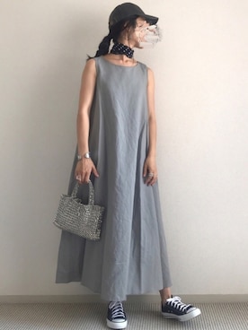 「ビーズバッグ」｜「アイテム（キャップ）」を使った、yukariさん（レディース・168cm）の春コーディネート