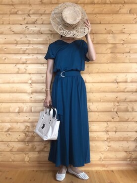 「BEAUTY&YOUTH UNITED ARROWS（ビューティーアンドユースユナイテッドアローズ）のBY メッシュフラットパンプス ◆（パンプス）」を使った、yukariさん（レディース・168cm）の夏コーディネート