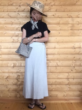 「ラップスカート」｜「アイテム（財布/小物）」を使った、yukariさん（レディース・168cm）の夏コーディネート