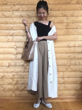 「アシンメトリー」｜「アイテム（シャツワンピース）」を使った、yukariさん（レディース・168cm）の夏コーディネート