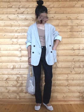 「ビーズバッグ」｜「アイテム（パンプス）」を使った、yukariさん（レディース・168cm）の夏コーディネート