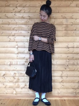 「SVEC（シュベック）のカンフーシューズ kung fu Shoes / ストラップパンプス（バレエシューズ）」を使った、yukariさん（レディース・168cm）の秋コーディネート