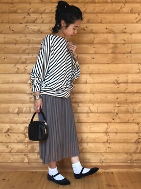 「SVEC（シュベック）のカンフーシューズ kung fu Shoes / ストラップパンプス（バレエシューズ）」を使った、yukariさん（レディース・168cm）の秋コーディネート