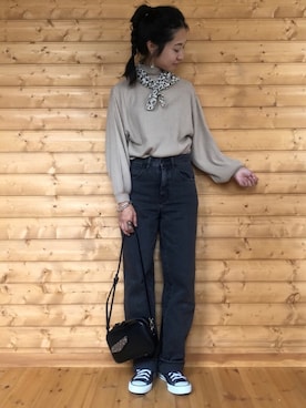 「FREAK'S STORE（フリークスストア）のアイテム（バンダナ/スカーフ）」を使った、yukariさん（レディース・168cm）の秋コーディネート