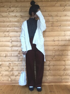 「SVEC（シュベック）のカンフーシューズ kung fu Shoes / ストラップパンプス（バレエシューズ）」を使った、yukariさん（レディース・168cm）の秋コーディネート