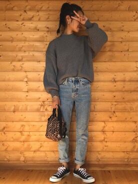 「SENSE OF PLACE by URBAN RESEARCH（センスオブプレイスバイアーバンリサーチ）のアゼルーズセーター（ニット/セーター）」を使った、yukariさん（レディース・168cm）の秋コーディネート