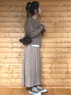 「Knit Mix（ニットミックス）のアイテム」を使った、yukariさん（レディース・168cm）の秋コーディネート