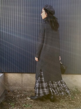 「LAULHERE（ロレール）のVERITABLE/ベリタブル（ハンチング/ベレー帽）」を使った、yukariさん（レディース・168cm）の秋コーディネート