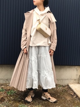 「SonnyLabel」｜「アイテム（トレンチコート）」を使った、yukariさん（レディース・168cm）の春コーディネート
