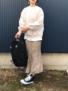 「アントマリーズ」｜「アイテム（スウェット）」を使った、yukariさん（レディース・168cm）の春コーディネート