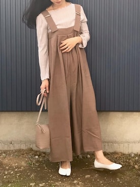 「GeeRA」｜「アイテム（オールインワン・サロペット）」を使った、yukariさん（レディース・168cm）の春コーディネート