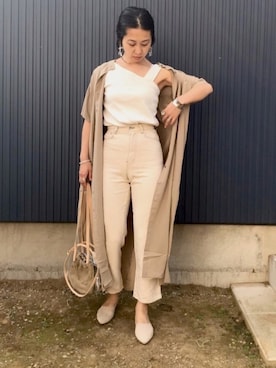 「petitcro（プティクロ）のpetitcro  ワイドバングル PCKB1901001（バングル/リストバンド）」を使った、yukariさん（レディース・168cm）の春コーディネート