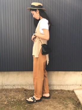 「petitcro（プティクロ）のpetitcro  ワイドバングル PCKB1901001（バングル/リストバンド）」を使った、yukariさん（レディース・168cm）の春コーディネート