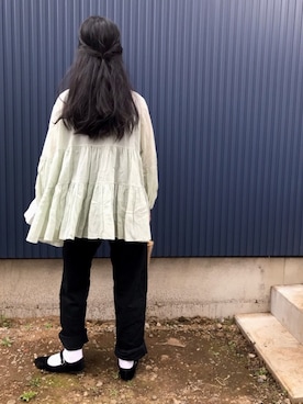 「SVEC（シュベック）のカンフーシューズ kung fu Shoes / ストラップパンプス（バレエシューズ）」を使った、yukariさん（レディース・168cm）の春コーディネート